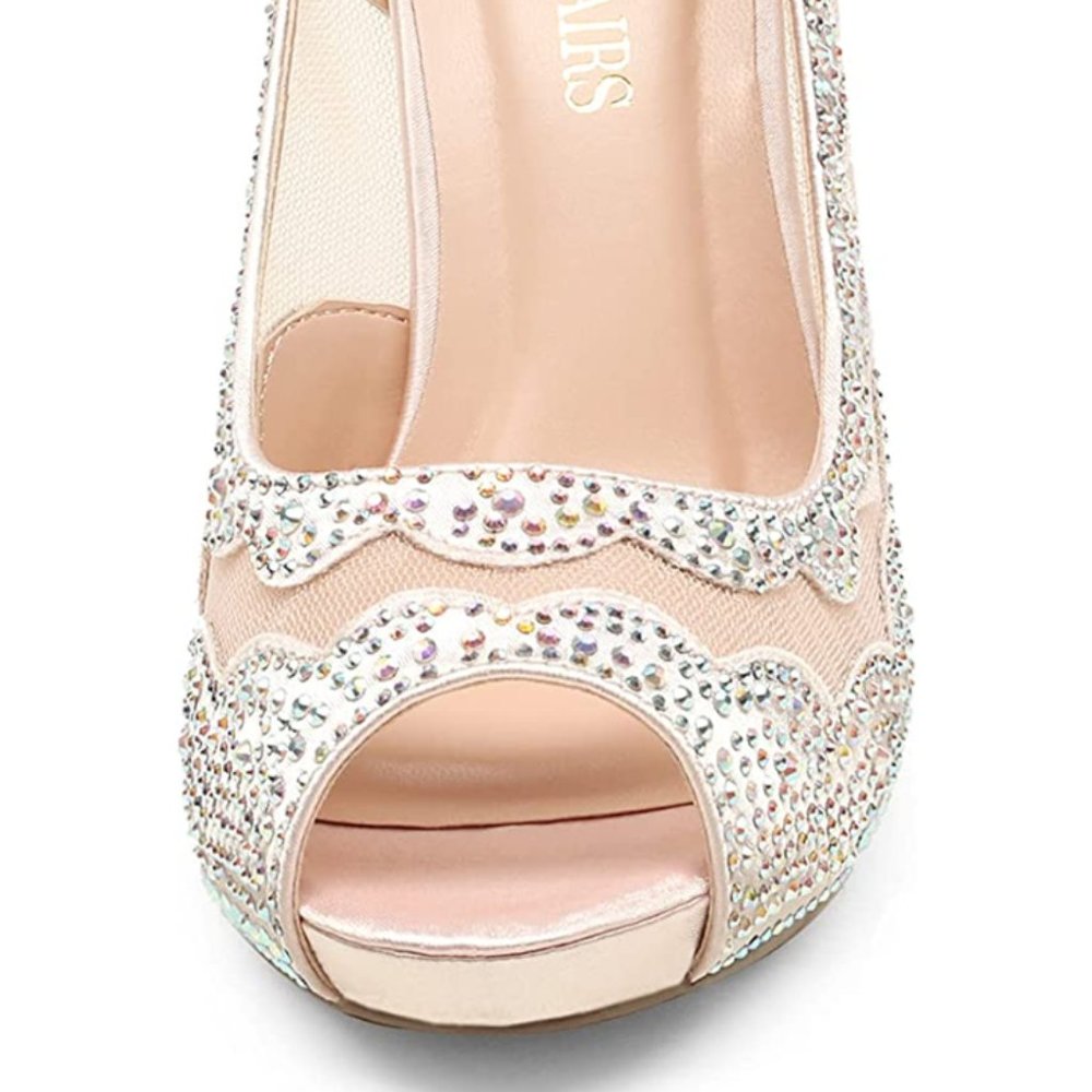DREAM PAIRS Women's Divine-01 High Heels Dress Pump Shoes Size 8.5 Champagne - Picture 3 of 14
